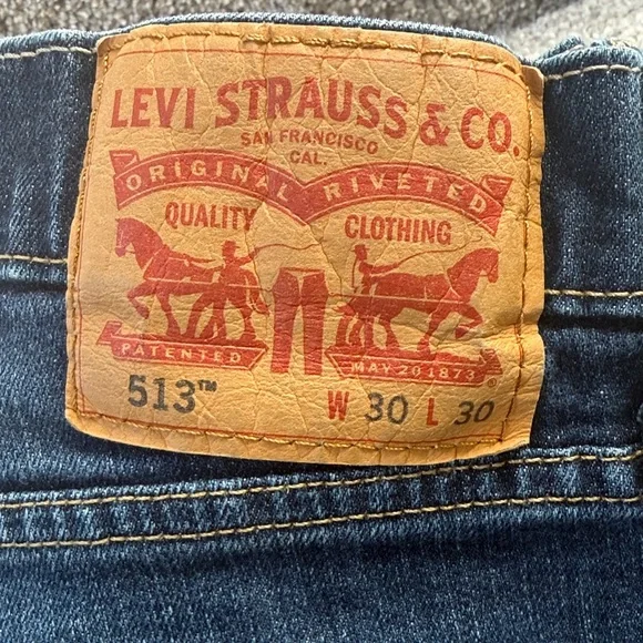 Levi's Men's Classic Blue 513 Straight Jeans, 30 x 30 - Picture 2 of 9